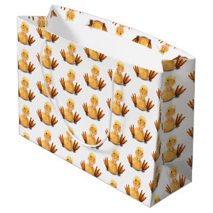 Funny Yellow Duck Playful Wink - Happy Smile Large Gift Bag