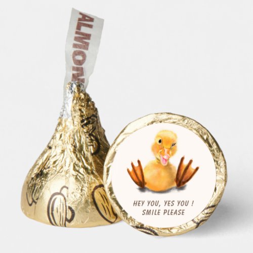 Funny Yellow Duck Playful Wink _ Smile _ Your Text Hersheys Kisses
