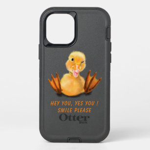 Funny Yellow Duckling Playful Wink Happy Smile OtterBox Defender iPhone 12 Case