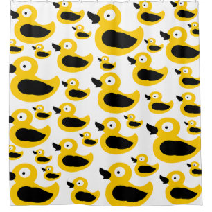 Funny yellow duckling shower curtain