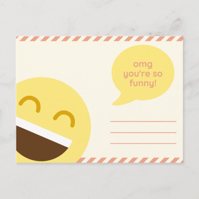 Funny Yellow Emoji Letter Postcard (Front)