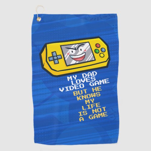 Funny Yellow Game Portable Fathers Day Greeting Golf Towel
