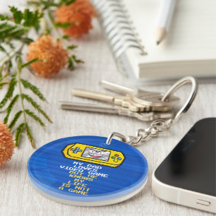 Funny Yellow Game Portable Father's Day Greeting Keychain