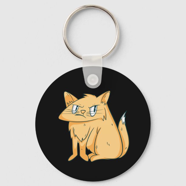 Funny Yellow Ginger Cat Keychain (Front)