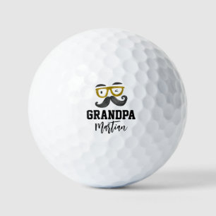 Funny Yellow Glasses And Mustache Custom Grandpa Golf Balls