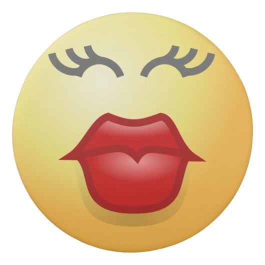 Funny Yellow Kiss Love Face Emoji Eraser (Back)