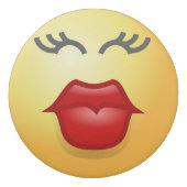 Funny Yellow Kiss Love Face Emoji Eraser (Front)
