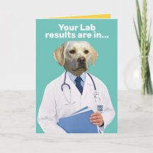 Funny Yellow Lab Doctor With Lab Results Birthday