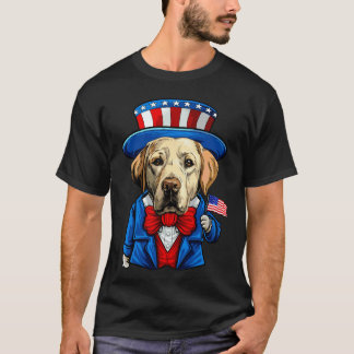 Funny Yellow Lab Dog 4th of July Labrador Retrieve T-Shirt