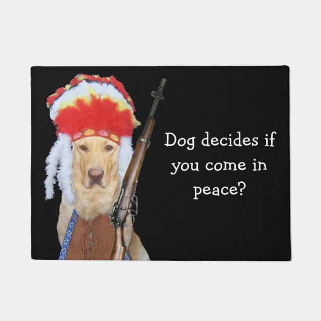 Funny Yellow Lab Doormat (Front)