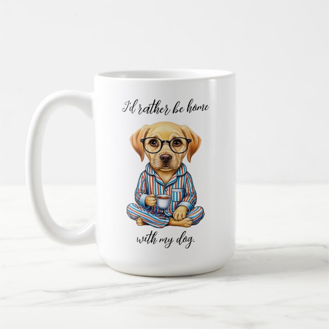 Funny Yellow Lab in Pajamas Coffee Mug (Left)