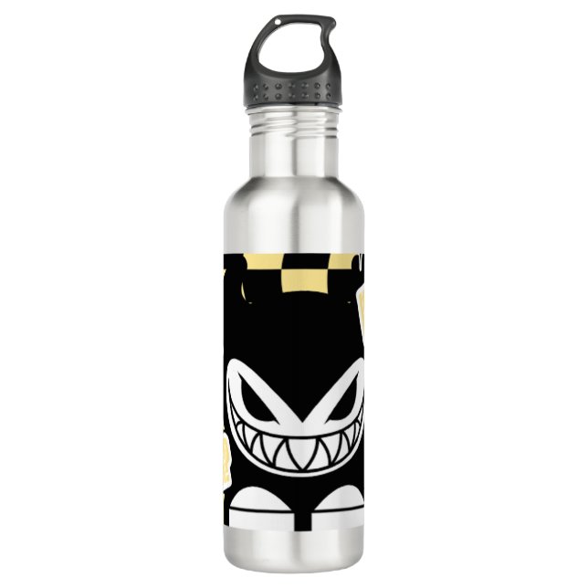 Funny Yellow Labubou-Inspired  Stainless Steel Water Bottle (Front)