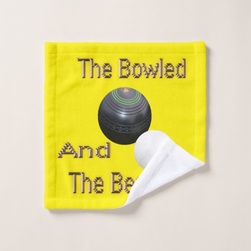 Funny Yellow Lawn Bowls Bowled Design Wash Cloth