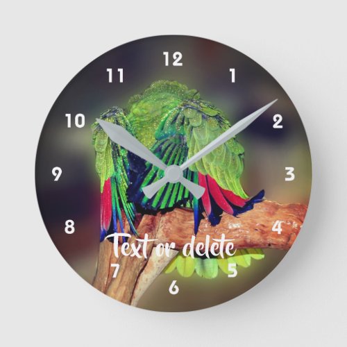 Funny Yellow Naped Amazon Parrot Personalized Round Clock