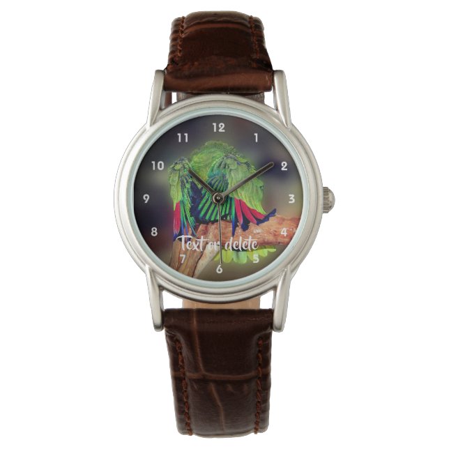 Funny Yellow Naped Amazon Parrot Personalized  Watch (Front)