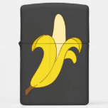 Funny yellow peeled banana illustration zippo lighter