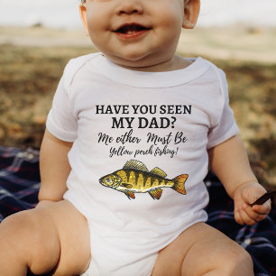 Funny Yellow Perch Fishing Dad Fish Gift Baby Bodysuit
