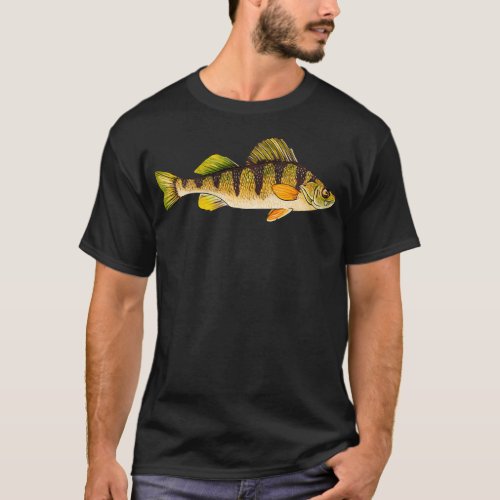 Funny Yellow Perch Fishing Freshwater Fish Angler  T_Shirt