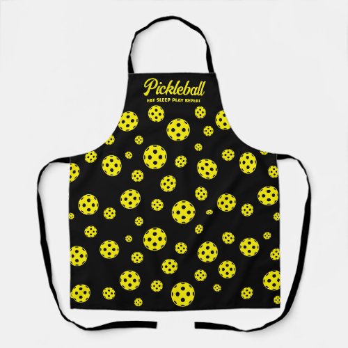 Funny yellow pickleball All_Over Print BBQ Apron