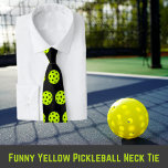 Funny Yellow Pickleball Neck Tie at Zazzle
