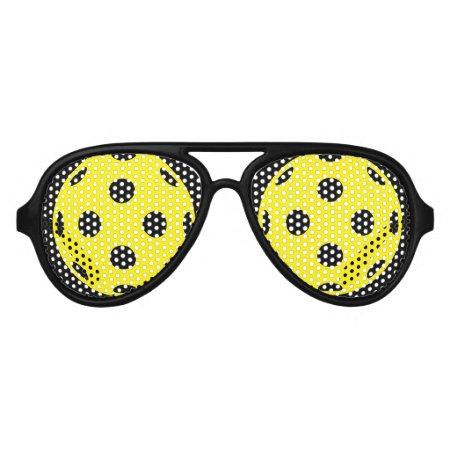 Funny Yellow Pickleball Party Shades Sunglasses