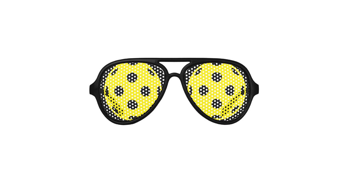 Funny yellow pickleball party shades sunglasses