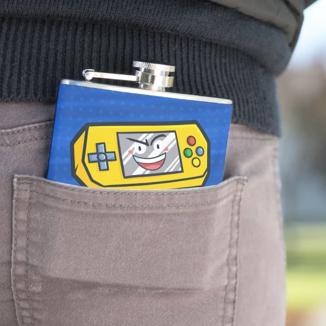 Funny Yellow Portable Father's Day Greeting Flask (In Situ)