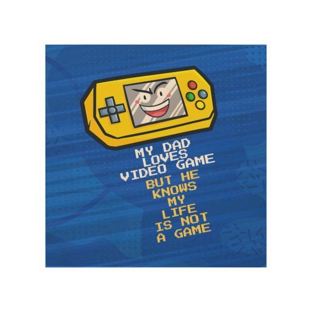 Funny Yellow Portable Father's Day Greeting  Wood Wall Art (Front)