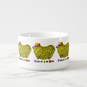 Funny Yellow Ram Chinese Year Zodiac Birthday CBol Bowl