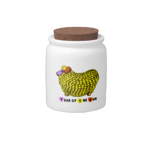Funny Yellow Ram Chinese Year Zodiac Birthday CJar Candy Jar