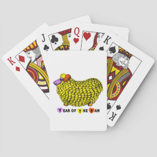 Funny Yellow Ram Chinese Year Zodiac Birthday PC Poker Cards