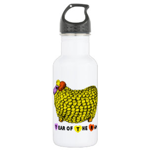 Funny Yellow Ram Chinese Year Zodiac Birthday WaB Water Bottle