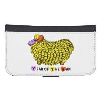 Funny Yellow Ram Year Chinese Zodiac Birthday Swc Phone Wallet by 2015_year_of_ram at Zazzle