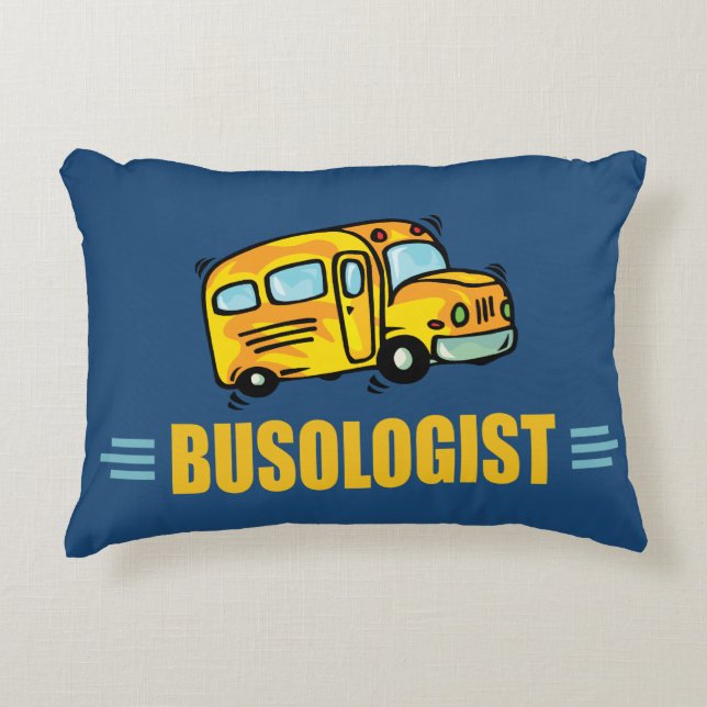 Funny Yellow School Bus Driver Humorous Accent Pillow (Front)