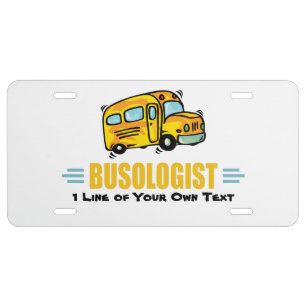 Funny Yellow School Bus Driver Humorous License Plate
