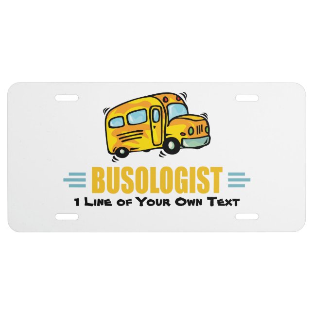Funny Yellow School Bus Driver Humorous License Plate (Front)