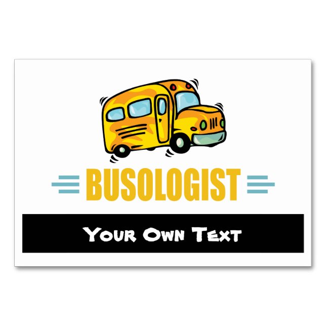Funny Yellow School Bus Driver Humorous Table Number (Front)