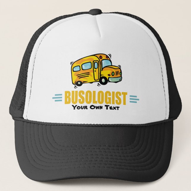 Funny Yellow School Bus Driver Humorous Trucker Hat (Front)