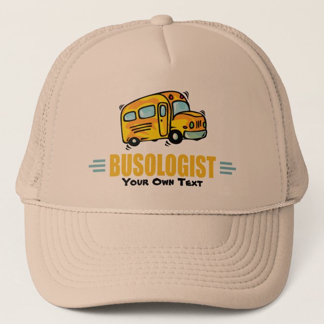 Funny Yellow School Bus Driver Humorous Trucker Hat (Front)
