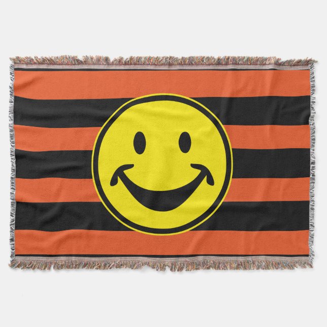 Funny yellow & stripes + your backg. & idea throw blanket (Front)
