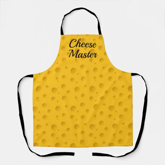 Funny yellow swiss cheese custom kitchen cooking apron (Front)