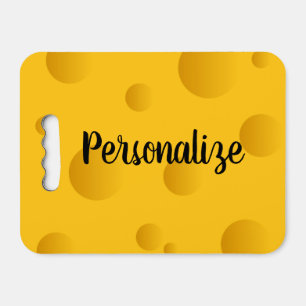 Funny yellow swiss cheese fan personalized stadium seat cushion