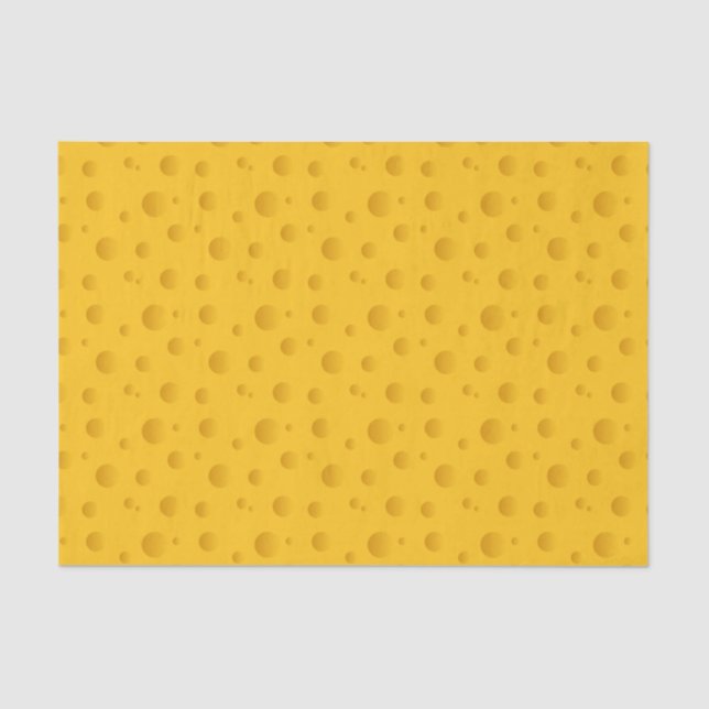 Funny yellow swiss cheese holes pattern gift tissue paper (Front)