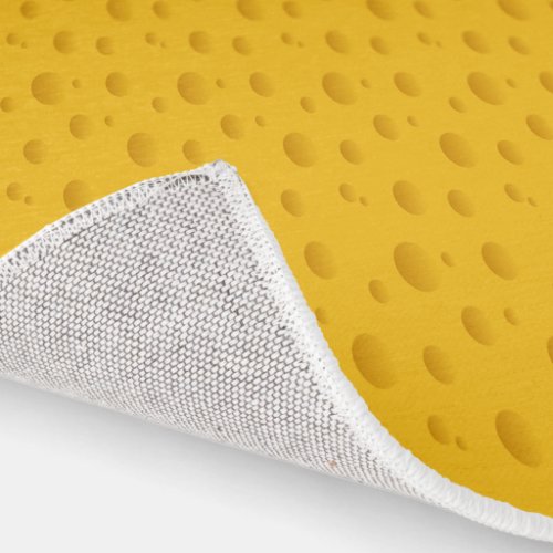 Funny yellow swiss cheese pattern floor rug
