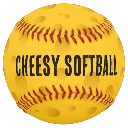 Funny yellow Swiss cheese softball sports gift