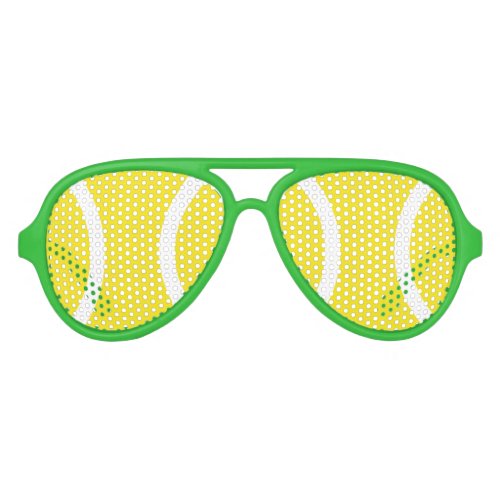 Funny yellow tennis ball party shades