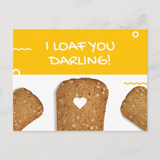 Funny Yellow Toasted Bread Cheesy Postcard (Front)