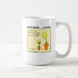 Funny Yellow Tulips Best Buds Mom Cartoon Coffee Mug