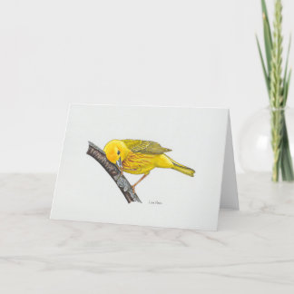 Funny Yellow Warbler Art Card