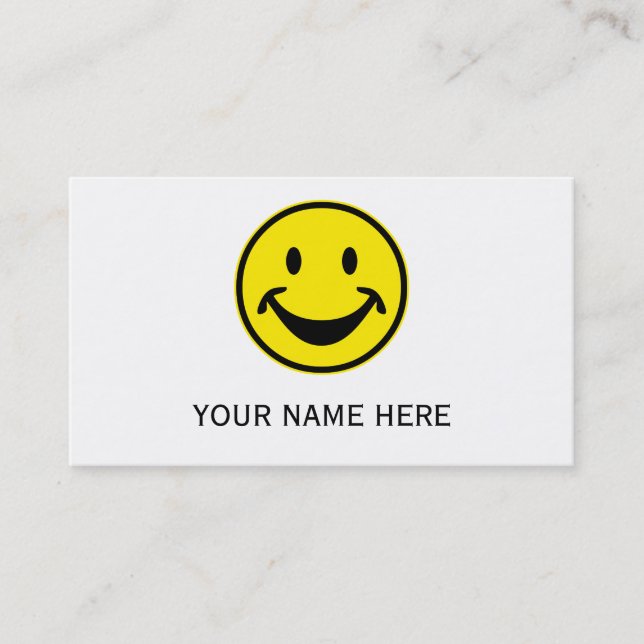 Funny yellow + your backg. & ideas business card (Front)